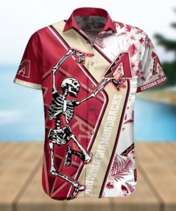 MLB Arizona Diamondbacks Hawaiian Shirt, Skeleton & Tropical Flowers