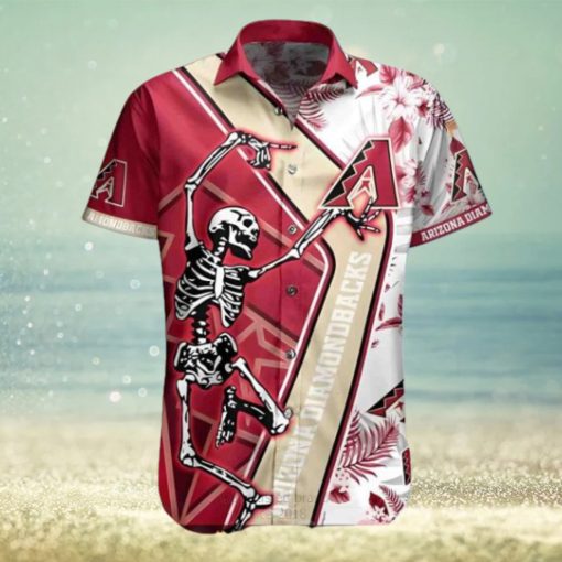 MLB Arizona Diamondbacks Hawaiian Shirt, Skeleton & Tropical Flowers