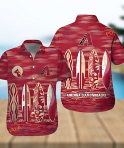 MLB Arizona Diamondbacks Hawaiian Shirt, Surfboard Theme Beachwear