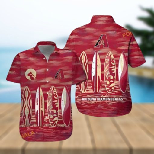 MLB Arizona Diamondbacks Hawaiian Shirt, Surfboard Theme Beachwear