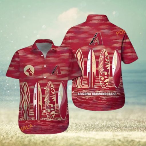 MLB Arizona Diamondbacks Hawaiian Shirt, Surfboard Theme Beachwear