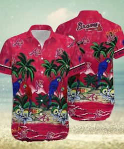 MLB Atlanta Braves Hawaiian Shirt Parrot & Coconut Trees, Tropical Style