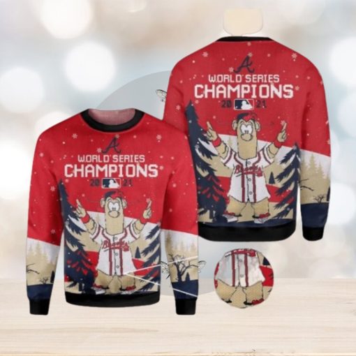 MLB Atlanta braves World Series Champions December Knitted 3D Sweater