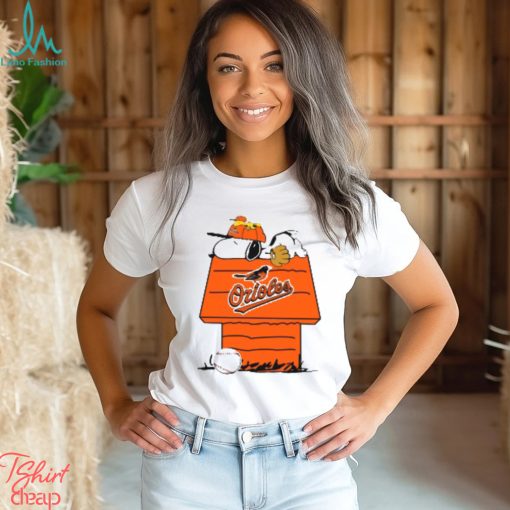 MLB Baltimore Orioles Snoopy Woodstock The Peanuts Movie Baseball T Shirt