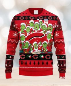 MLB Cincinnati Reds 12 Grinch Xmas Day Ugly Christmas