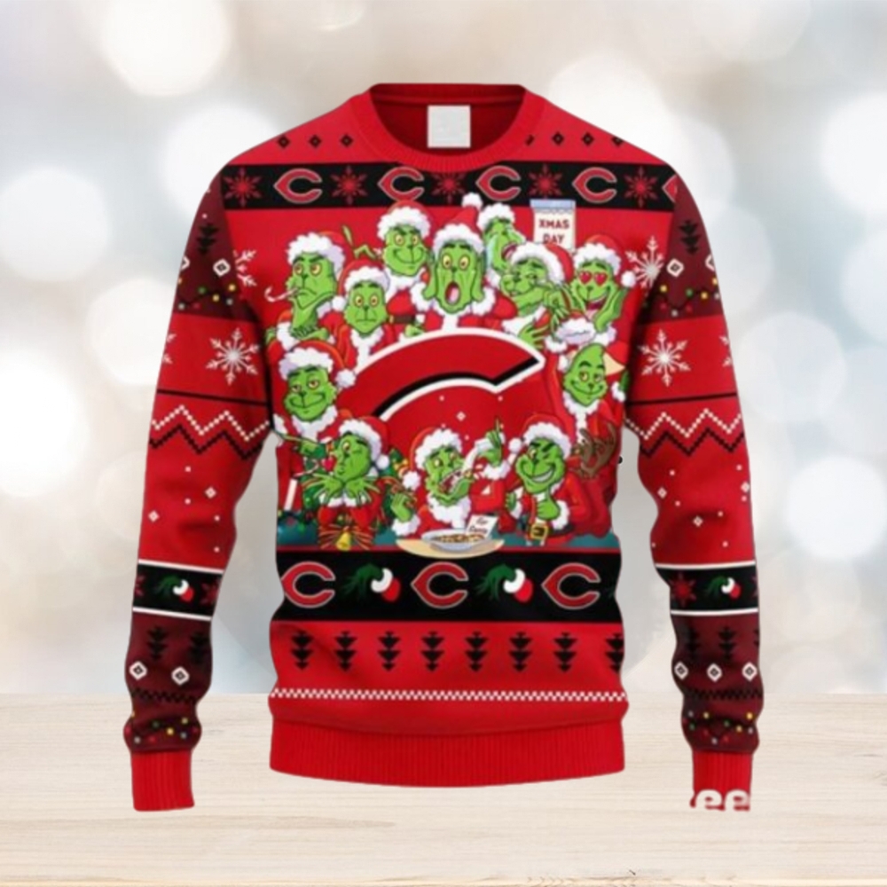 MLB Cincinnati Reds 12 Grinch Xmas Day Ugly Christmas MLB Cincinnati Reds 12 Grinch Xmas Day Ugly Christmas