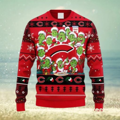 MLB Cincinnati Reds 12 Grinch Xmas Day Ugly Christmas
