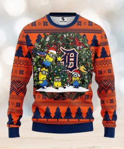 MLB Detroit Tigers Minions Christmas Circle Ugly Christmas Sweater