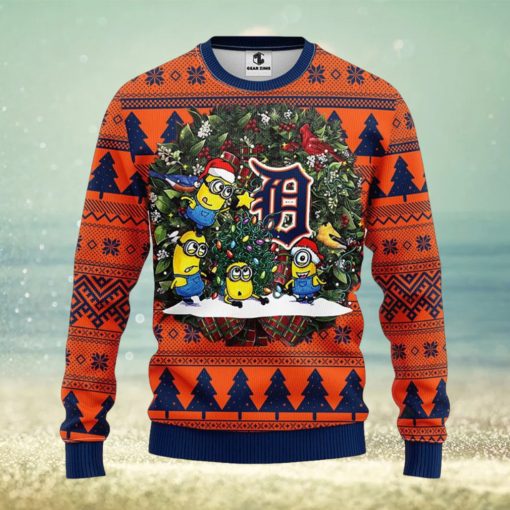 MLB Detroit Tigers Minions Christmas Circle Ugly Christmas Sweater