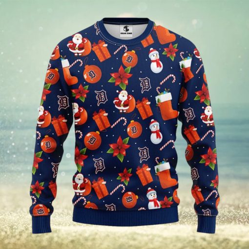 MLB Detroit Tigers Santa Claus Christmas Decorations Ugly Christmas Sweater