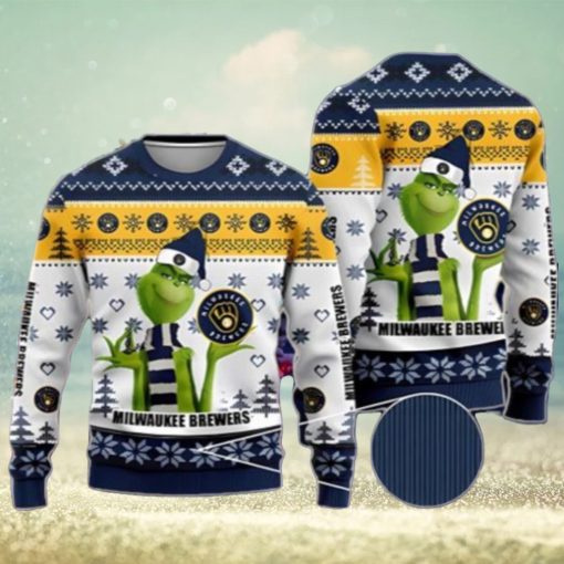 MLB Grinch American Baseball Milwaukee Brewers Ugly Christmas Sweater Unique Gift