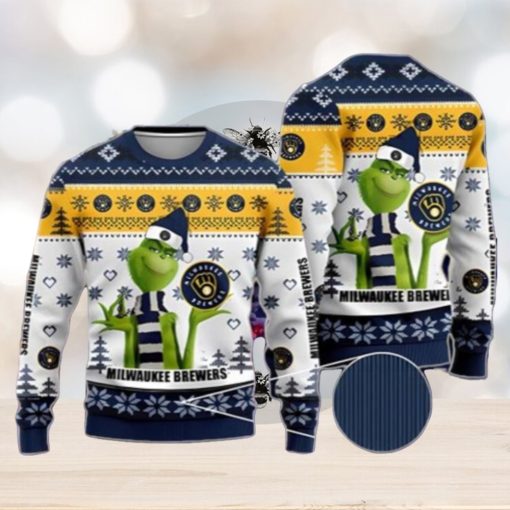 MLB Grinch American Baseball Milwaukee Brewers Ugly Christmas Sweater Unique Gift