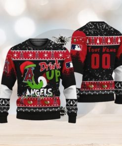 MLB Grinch Drink Up Los Angeles Angels Custom Ugly Christmas Sweater