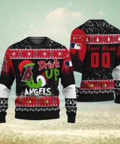 MLB Grinch Drink Up Los Angeles Angels Custom Ugly Christmas Sweater