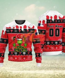 MLB Grinch Fuck Them Philadelphia Phillies Custom 3D Printed Ugly Christmas Sweater