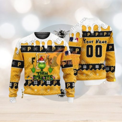 MLB Grinch Fuck Them Pittsburgh Pirates Custom Ugly Christmas Sweater