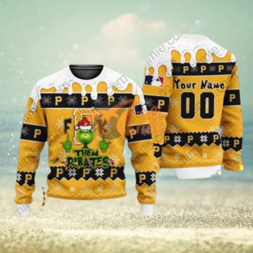 MLB Grinch Fuck Them Pittsburgh Pirates Custom Ugly Christmas Sweater