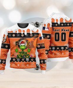 MLB Grinch Fuck Them San Francisco Giants Custom Ugly Xmas Wool Knitted Sweater