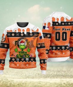 MLB Grinch Fuck Them San Francisco Giants Custom Ugly Xmas Wool Knitted Sweater