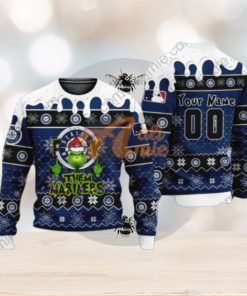 MLB Grinch Fuck Them Seattle Mariners Custom Ugly Christmas Holiday Sweater