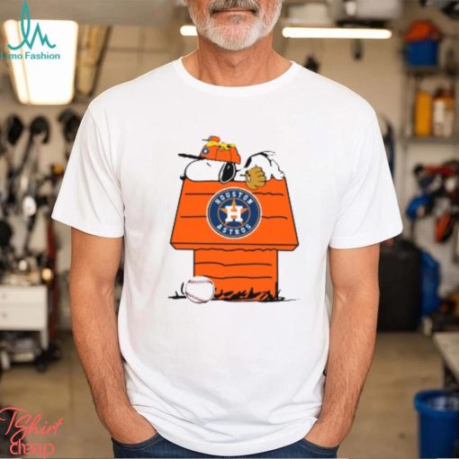 MLB Houston Astros Snoopy Woodstock The Peanuts Movie Baseball T Shirt
