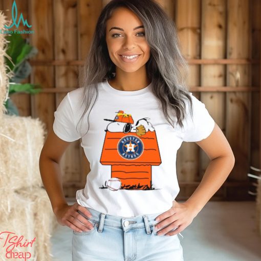 MLB Houston Astros Snoopy Woodstock The Peanuts Movie Baseball T Shirt