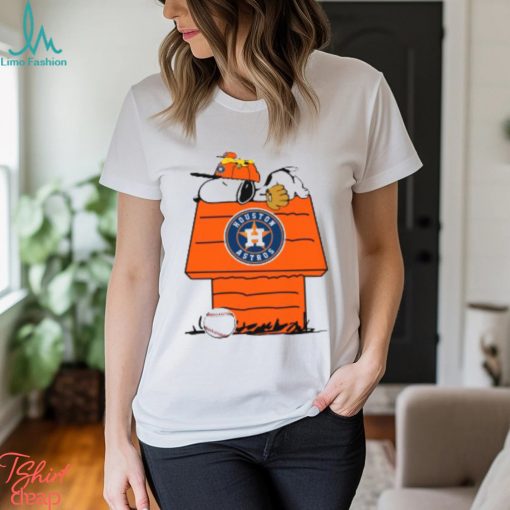 MLB Houston Astros Snoopy Woodstock The Peanuts Movie Baseball T Shirt