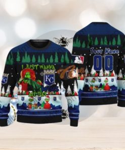 MLB I Just Wanna Kansas City Royals All Day Grinch Ugly Xmas Wool Knitted Sweater