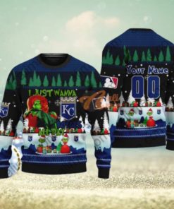 MLB I Just Wanna Kansas City Royals All Day Grinch Ugly Xmas Wool Knitted Sweater