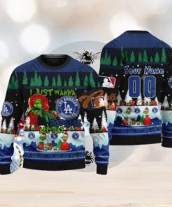 MLB I Just Wanna Los Angeles Dodgers All Day Grinch Sweater