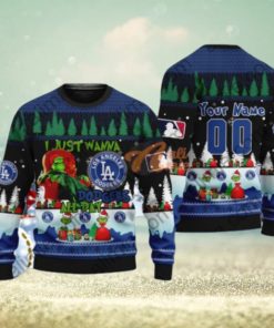 MLB I Just Wanna Los Angeles Dodgers All Day Grinch Sweater