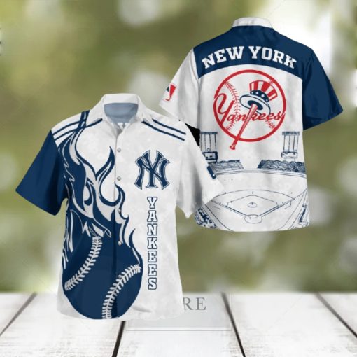 MLB New York Yankees Baseball Combo Hawaiian Shirt And Shorts Best For Men And Women Holidays