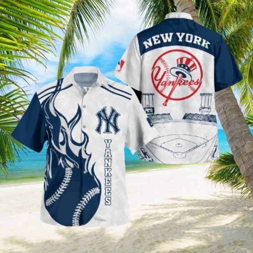 MLB New York Yankees Baseball Combo Hawaiian Shirt And Shorts Best For Men And Women Holidays