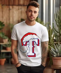 MLB Texas Rangers baseball Santa hat logo shirt