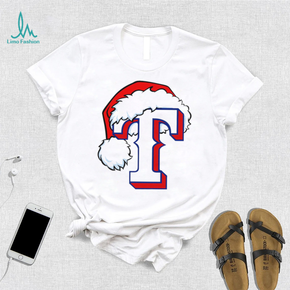 MLB Texas Rangers baseball Santa hat logo shirt MLB Texas Rangers baseball Santa hat logo shirt