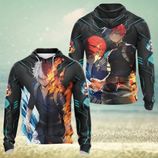 MY HERO ACADEMIA Shoto Todoroki Black Zip Up Hoodie