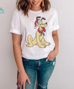 Mad Engine Pluto Mickey & Friends Youth Red Santa Hat Graphic T Shirt