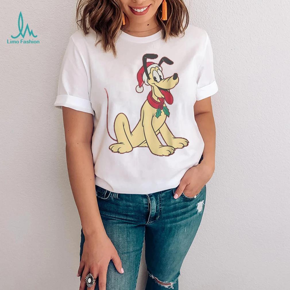 Mad Engine Pluto Mickey & Friends Youth Red Santa Hat Graphic T Shirt Mad Engine Pluto Mickey & Friends Youth Red Santa Hat Graphic T Shirt