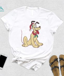 Mad Engine Pluto Mickey & Friends Youth Red Santa Hat Graphic T Shirt