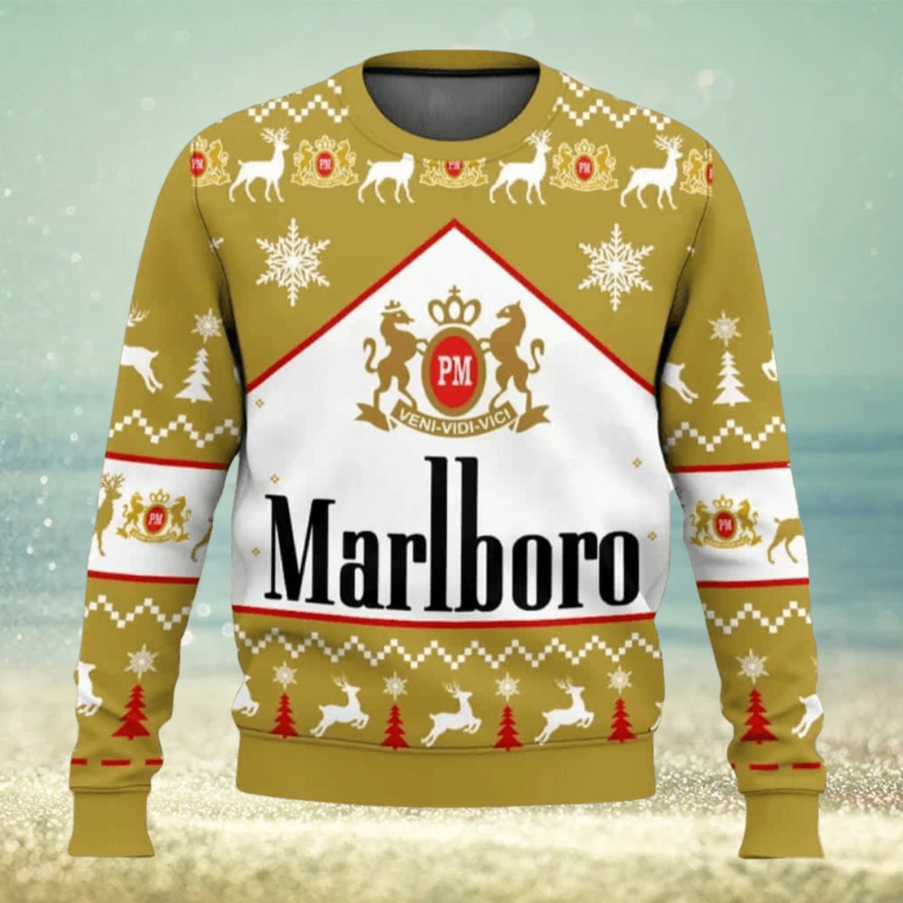 Marlboro Gold Cigarette Ugly Christmas Sweater Marlboro Gold Cigarette Ugly Christmas Sweater