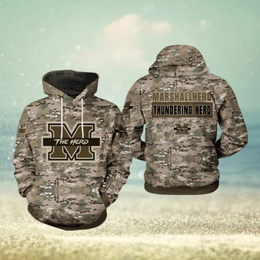 Marshall Thundering Herd NCAA Camo Veteran 3D Printed Hoodie