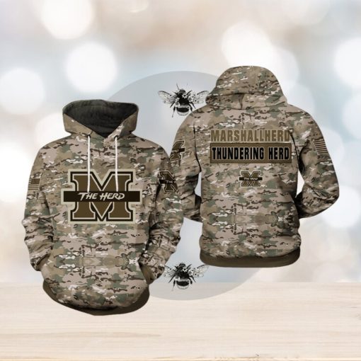 Marshall Thundering Herd NCAA Camo Veteran 3D Printed Hoodie