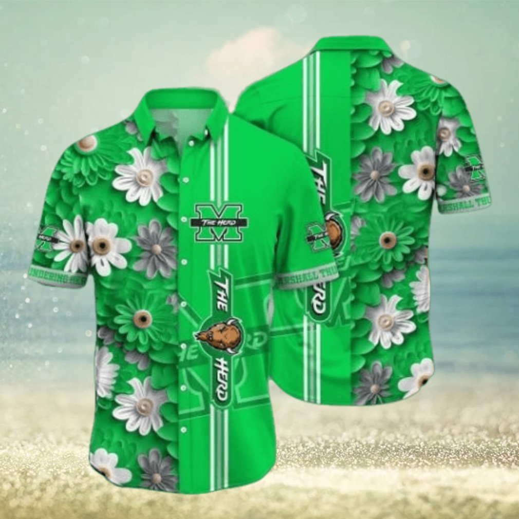 Marshall Thundering Herd NCAA3 Flower Hawaii Shirt Marshall Thundering Herd NCAA3 Flower Hawaii Shirt