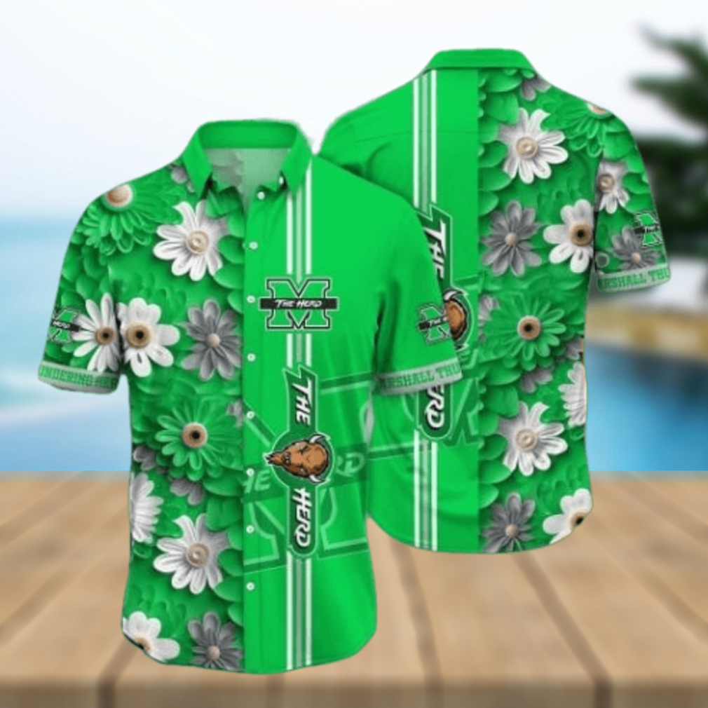 Marshall Thundering Herd NCAA3 Flower Hawaii Shirt Marshall Thundering Herd NCAA3 Flower Hawaii Shirt