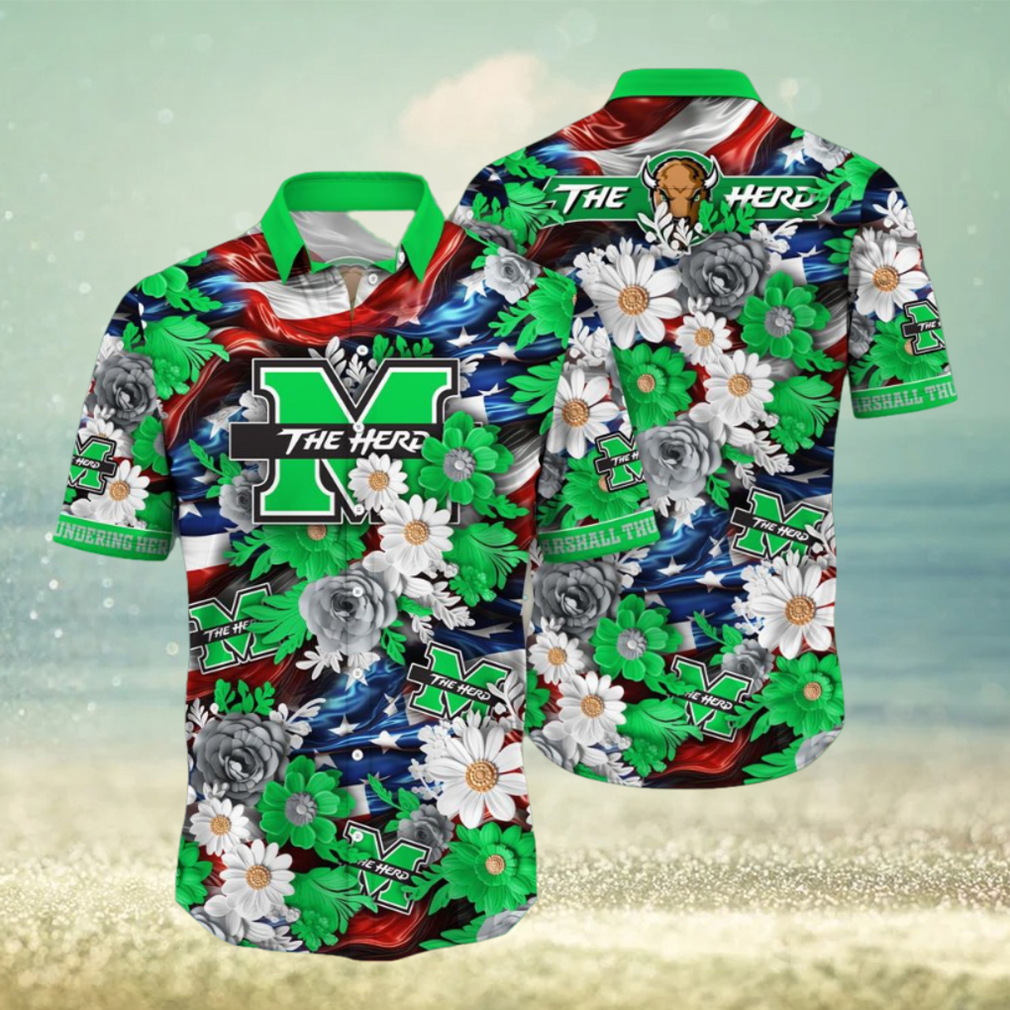 Marshall Thundering Herd NCAA3 Hawaii Shirt Independence Day Marshall Thundering Herd NCAA3 Hawaii Shirt Independence Day