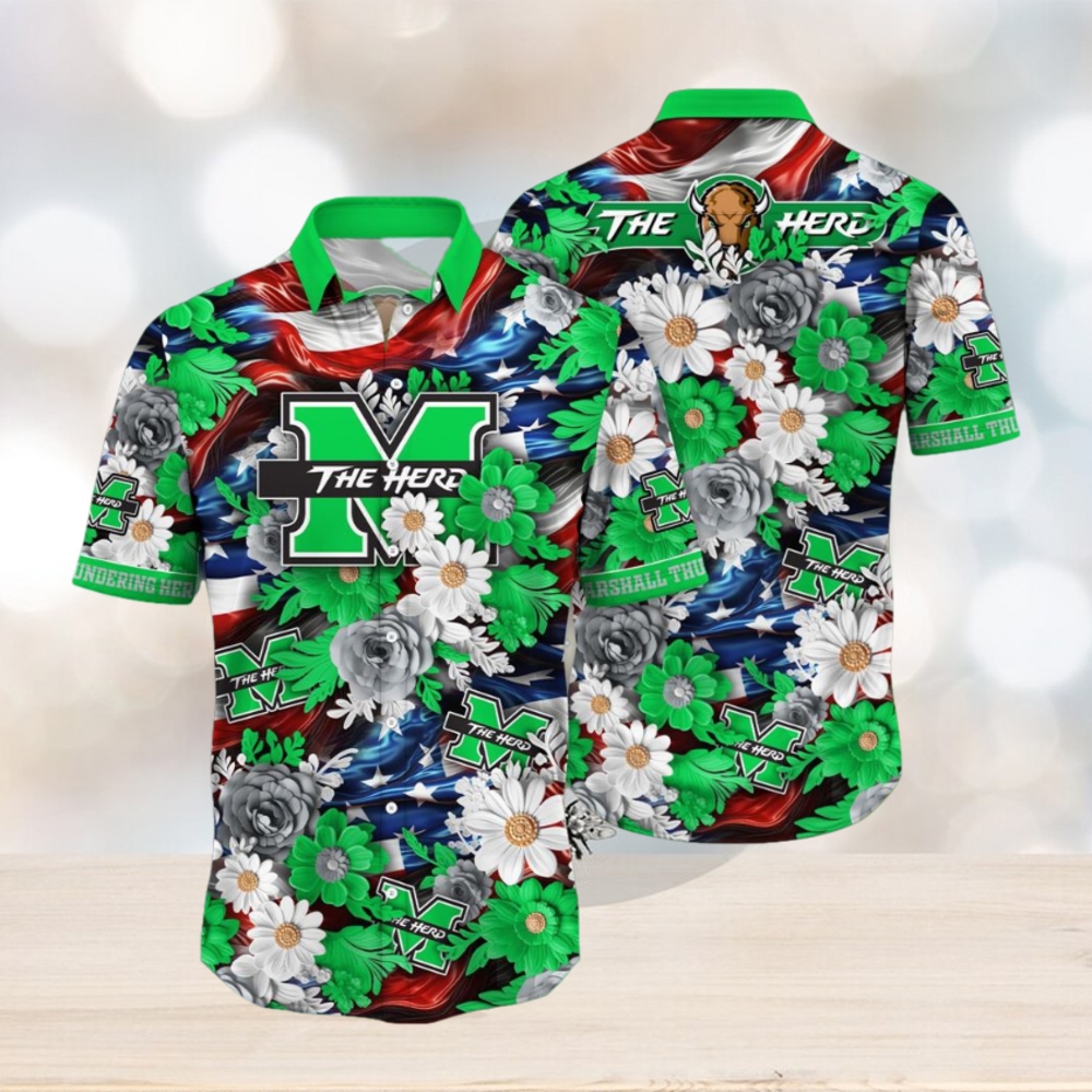 Marshall Thundering Herd NCAA3 Hawaii Shirt Independence Day Marshall Thundering Herd NCAA3 Hawaii Shirt Independence Day