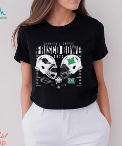 Marshall Thundering Herd vs UTSA Roadrunners Helmet Scooter’s Coffee Frisco Bowl 2023 Toyota Stadium Logo T Shirt