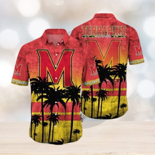 Maryland Terrapins Logo Coconut Tropical Hawaiian Shirt Beach Gift For Fans