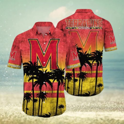 Maryland Terrapins Logo Coconut Tropical Hawaiian Shirt Beach Gift For Fans