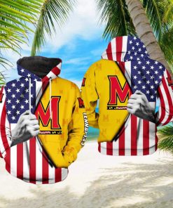 Maryland Terrapins NCAA US Flag 3D Printed Hoodie